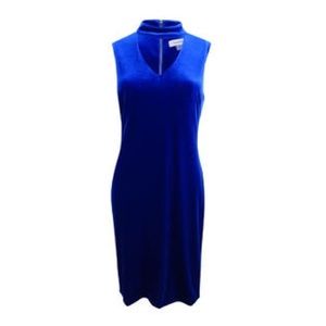 Calvin Klein Royal Blue Velvet Cocktail Dress